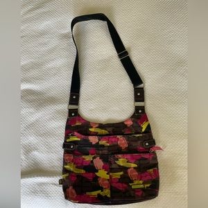 Euc Lily Bloom purse. Body 14”x 11” with adjustable strap up to 21”.